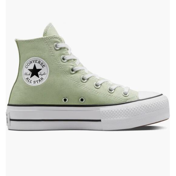 Converse Chuck Taylor All Star Lift Platform Hi Top Pale Green Womens Sneaker - Picture 1 of 8
